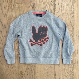 Psycho Bunny Gray Sweatshirt with Red Accents